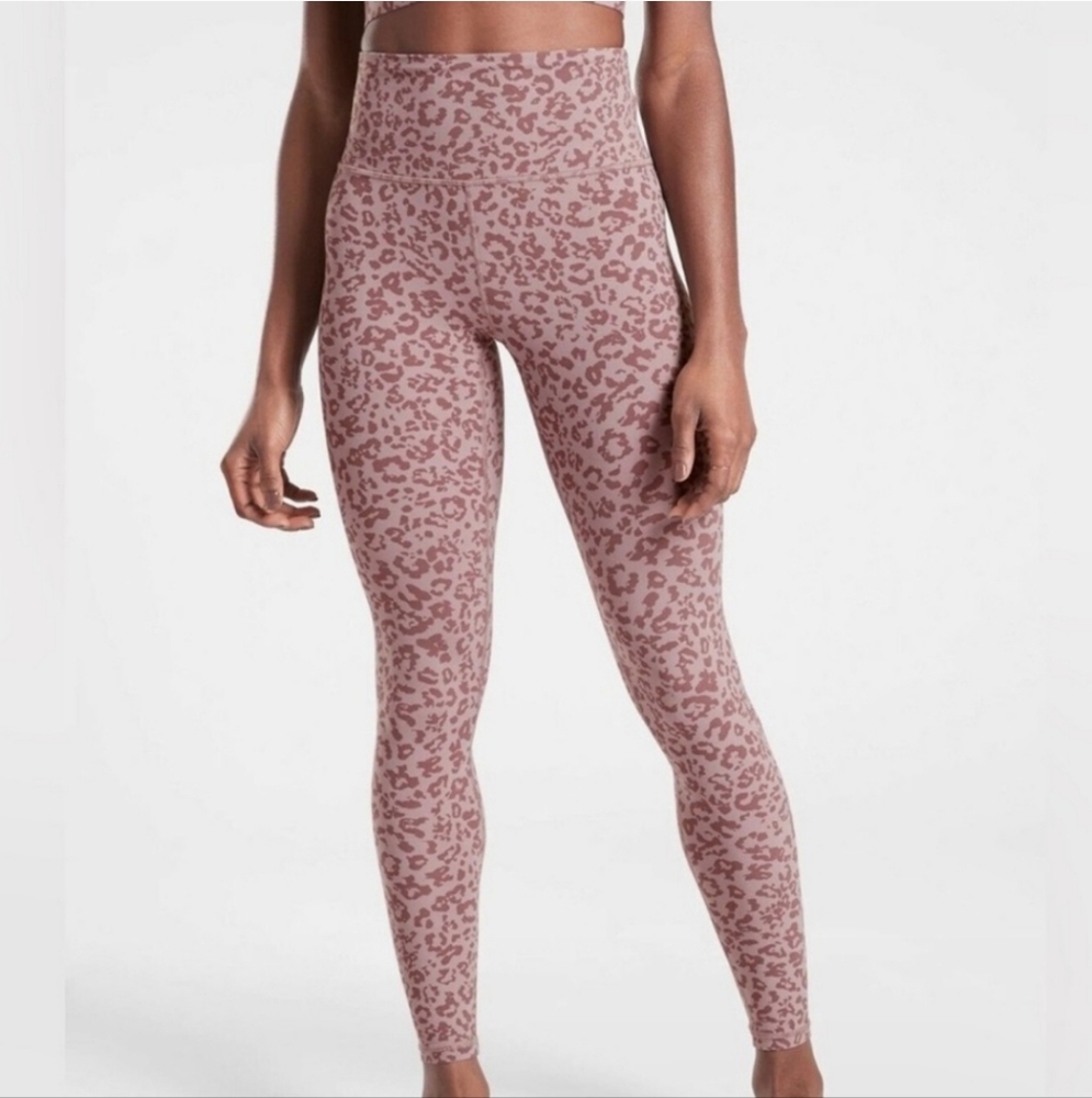 Athleta Pink Leopard Elation Ultra High Rise Tight Legging - Size Small